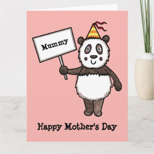 Personalised Panda Mother's Day Card