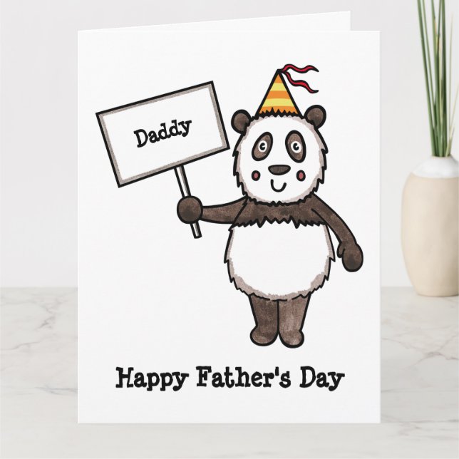 Personalised Panda Party Father's Day Card (Front)