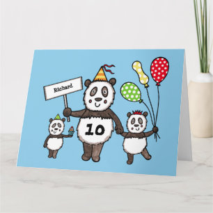 Personalised Panda Party Kid's Birthday Card