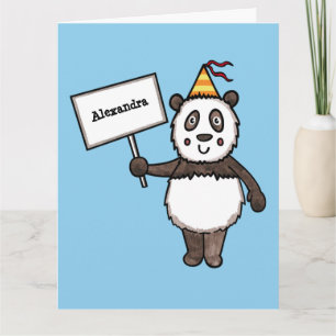 Personalised Panda Party Kid's Birthday Card