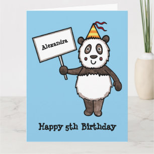 Personalised Panda Party Kid's Birthday Card