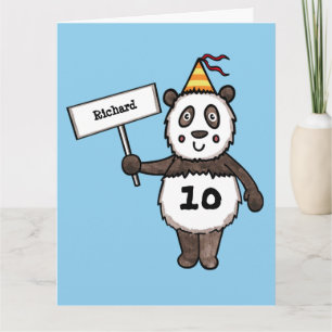 Personalised Panda Party Kid's Birthday Card