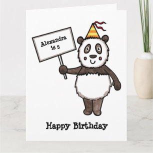 Personalised Panda Party Kid's Birthday Card