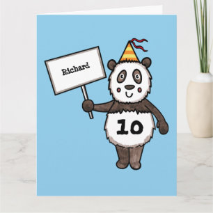Personalised Panda Party Kid's Birthday Card