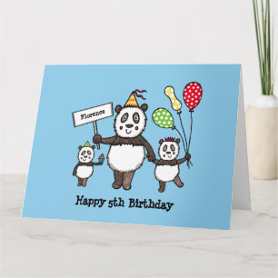 Personalised Panda Party Kid's Birthday Card