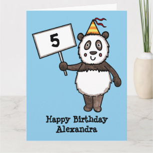 Personalised Panda Party Kid's Birthday Card
