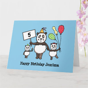 Personalised Panda Party Kid's Birthday Card