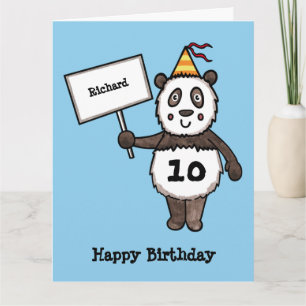 Personalised Panda Party Kid's Birthday Card