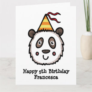 Personalised Panda Party Kid's Birthday Card