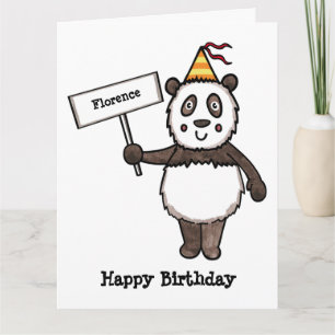 Personalised Panda Party Kid's Birthday Card