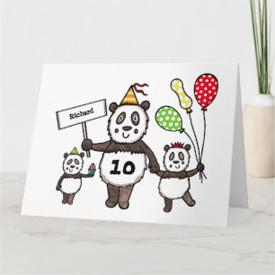 Personalised Panda Party Kid's Birthday Card