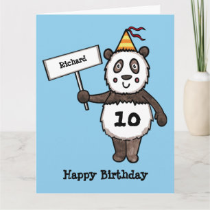 Personalised Panda Party Kid's Birthday Card