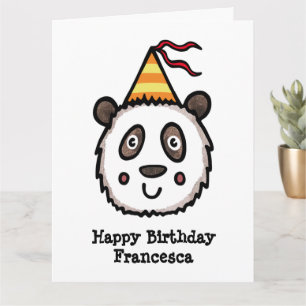 Personalised Panda Party Kid's Birthday Card