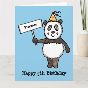Personalised Panda Party Kid's Birthday Card