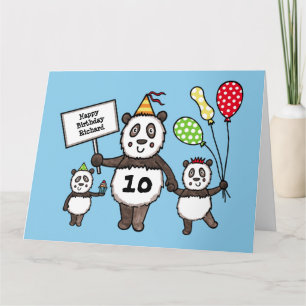 Personalised Panda Party Kid's Birthday Card