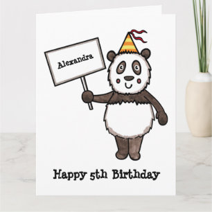 Personalised Panda Party Kid's Birthday Card