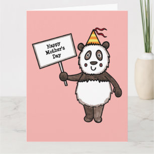 Personalised Panda Party Mother's Day Card