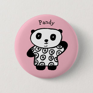 Personalised Pandy the Panda 2 Inch Round Button