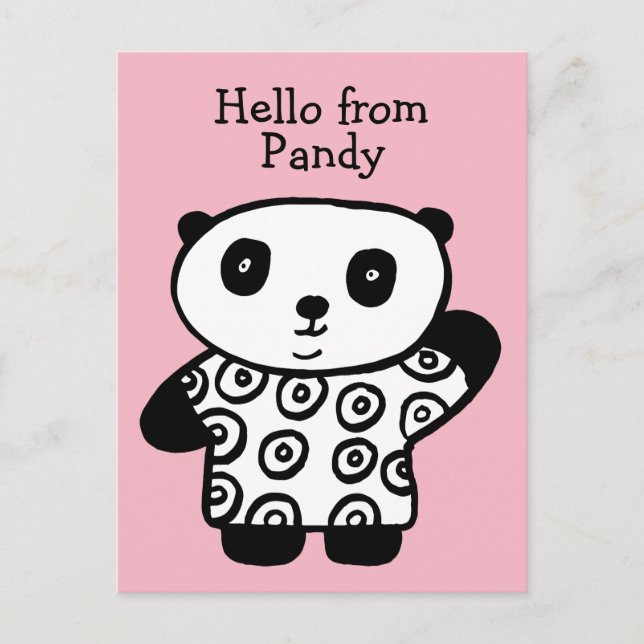 Personalised Pandy the Panda Postcard (Front)