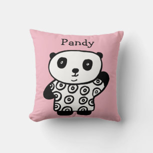 Personalised Pandy the Panda Throw Pillow