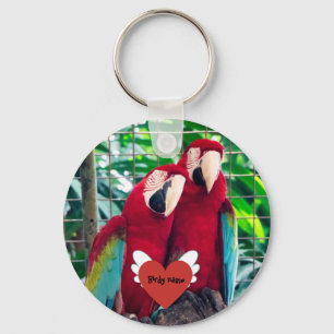 Personalised parrot pet photo keychain