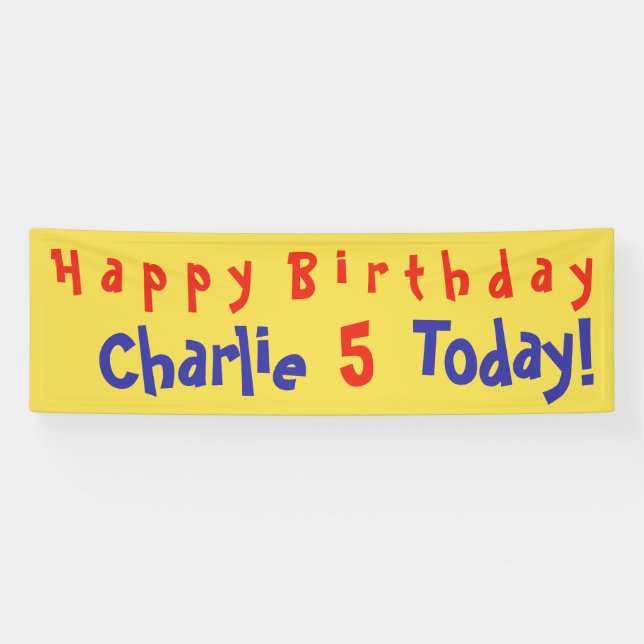 Personalised Party Banner with Name and Age (Horizontal)