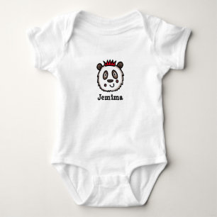 Personalised Party Panda wearing a Party Hat Baby Bodysuit