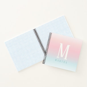 Personalised pastel rainbow name note pad notebook