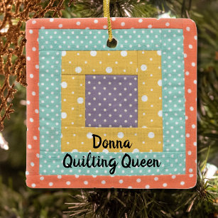 Personalised Patchwork Quilting Sewing Ceramic Ornament