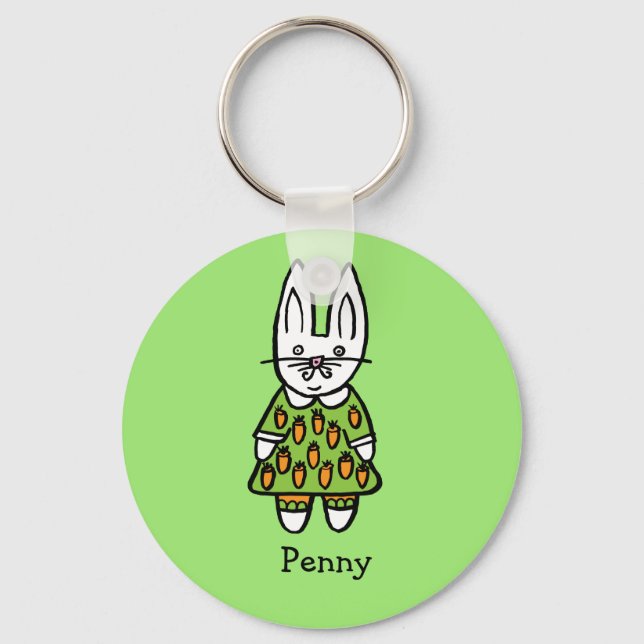 Personalised Penny the Rabbit Keychain (Front)