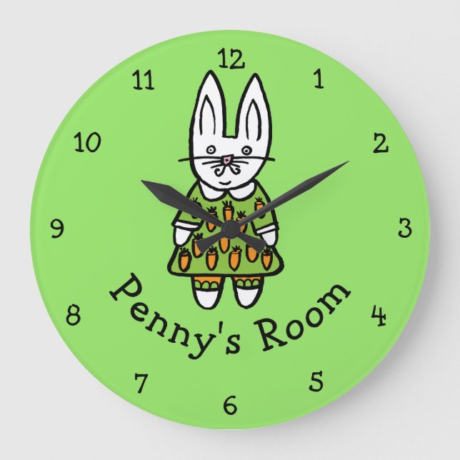 Personalised Penny the Rabbit Large Clock (Front)