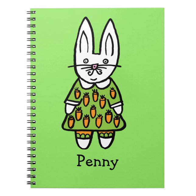Personalised Penny the Rabbit Notebook (Front)