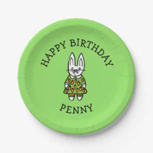 Personalised Penny the Rabbit Paper Plate