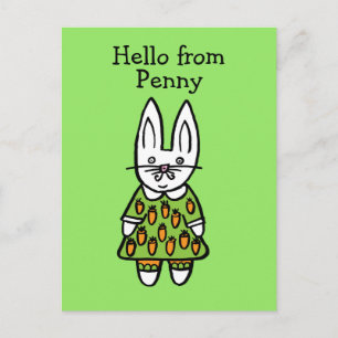 Personalised Penny the Rabbit Postcard