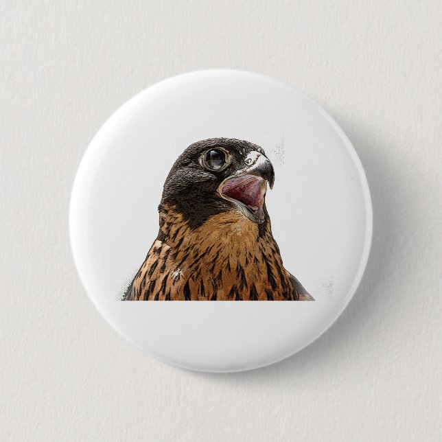 Personalised Peregrine Falcon 2 Inch Round Button (Front)