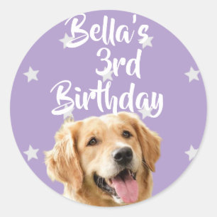 Personalised pet birthday favour stickers 