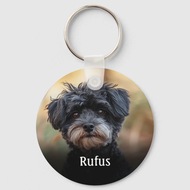 Personalised Pet Name Photo Keychain (Front)