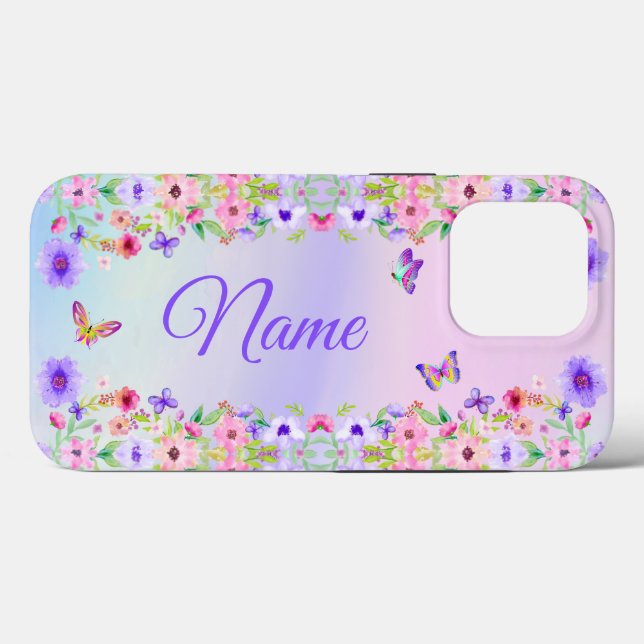 Personalised Phone Cases for Her Pastel Watercolor (Back (Horizontal))