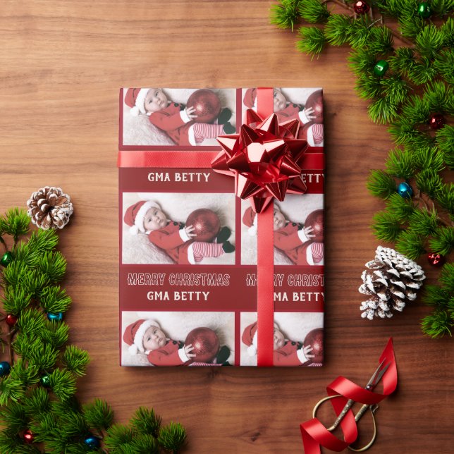Personalised Photo and Name Wrapping Paper (Holiday Gift)
