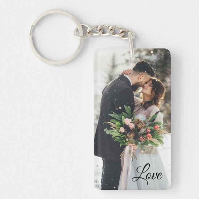 Personalised Photo and Text  Keychain (Front)
