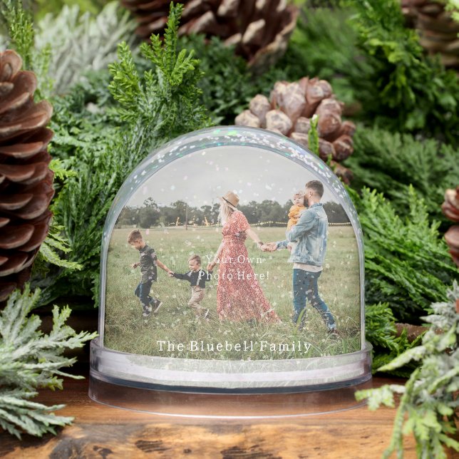Personalised Photo and Text Snow Globe. (Hiver)