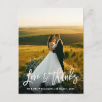 personalised photo calligraphy wedding thank you