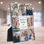 Personalised Photo Collage Grandparents Modern Plaque<br><div class="desc">This white personalized "World's Greatest Grandma & Grandpa" 8-photo collage blanket features a simple heart, accompanied by elegant handwritten script typography and the name of beloved grandchildren. An ideal and heartwarming gift for your grandparents on special occasions like Grandparents day, Anniversary, Christmas, or birthdays. Customize it with photos of favourite...</div>