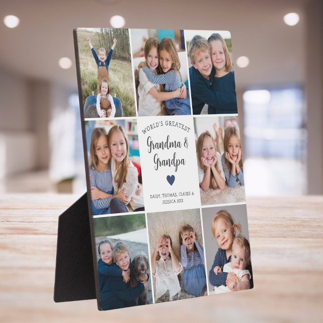 Personalised Photo Collage Grandparents Modern Plaque (Creator Uploaded)