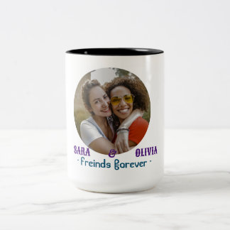 PERSONALISED PHOTO COLLEGE FRIENDS FOREVER  GIFT Two-Tone COFFEE MUG