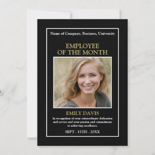 Personalised Photo - Employee Award Card