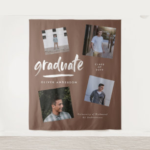 Personalised Photo Graduation Tapestry   brown