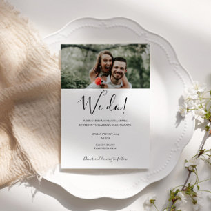 Personalised photo modern wedding we do invitation
