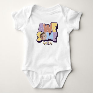Personalised Photo & Name “Awesome”  Baby Bodysuit