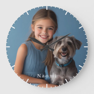 Personalised Photo & Name Large Clock